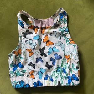 LAZY HYPE Butterfly Racerback Longline Sports Bra S